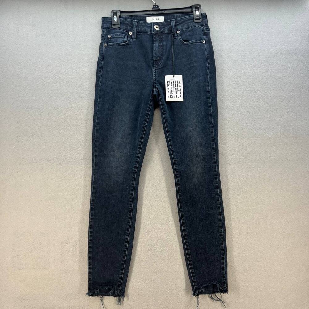 Pistola Jeans Women's 27 Audrey Mid Rise Skinny Dark Wash Past Midnight Preppy